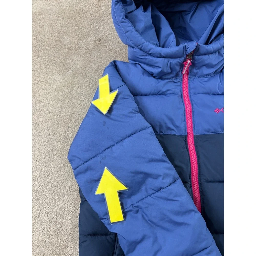 Columbia Omni-Heat Pike Lake Puffer Jacket‎ Youth Size S  Blue Pink Outgrown